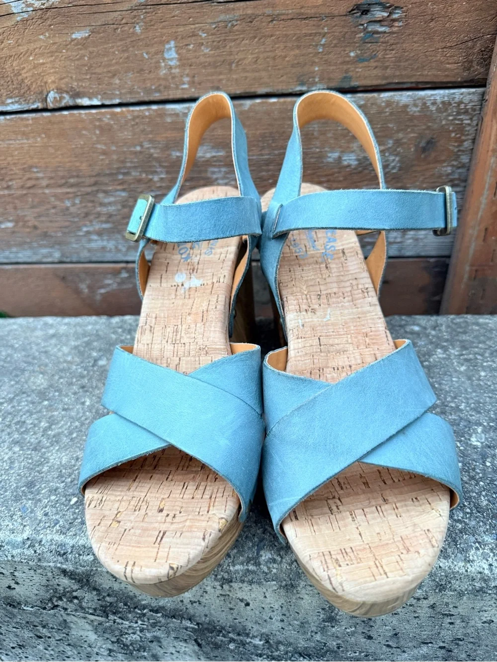 Kork Ease Blue Myrna 2.0 Wedge Heel Sandals, Women's Size 9M Comfy Platform Cork